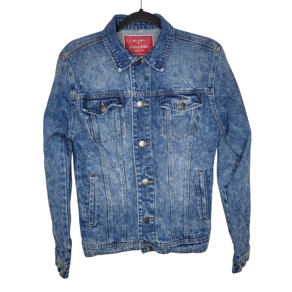 Backwoods Cigars Rick and Morty Painted Denim Jacket Size Small - Picture 3 of 5